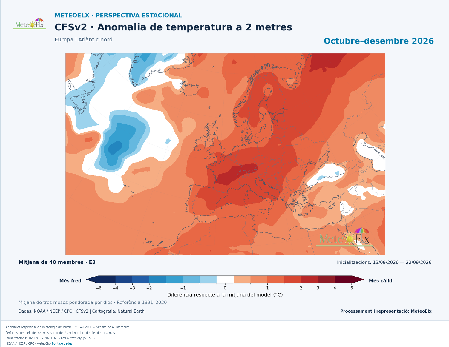 Previsió estacional d’anomalia tèrmica per a octubre a desembre de 2026