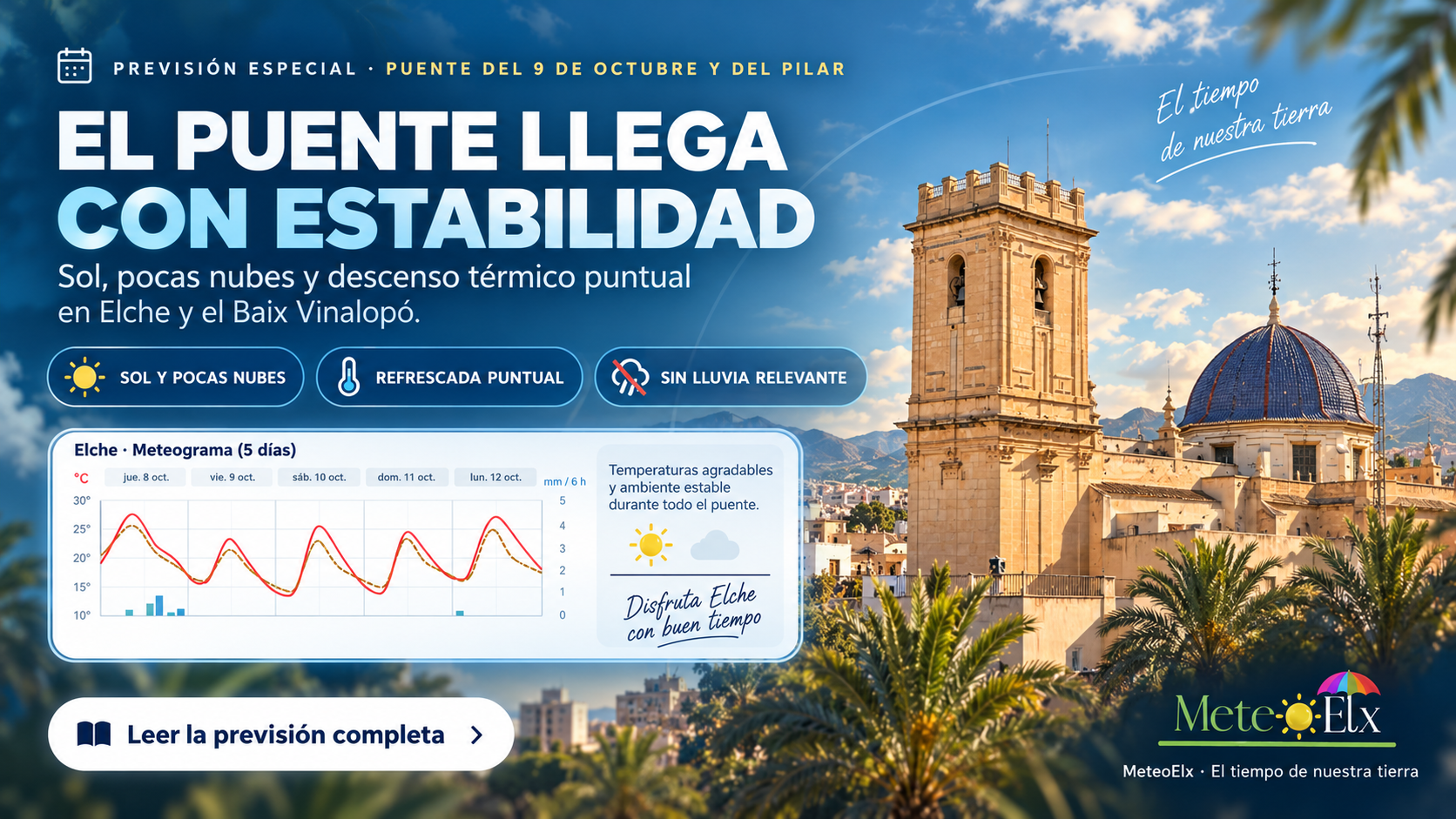Previsió especial del pont del 9 d’Octubre i del Pilar a Elx